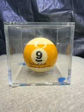 Willie Mosconi Signed 9 Ball Pool Autograph JSA COA Billiards Collectible